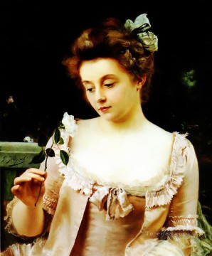  BELLE Arte - Un raro retrato de dama de belleza Gustave Jean Jacquet
